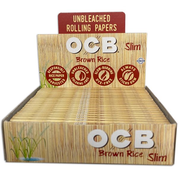 OCB Brown Rice Slim Rolling Paper - The George J. Falter Co. Inc.